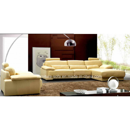 Modern Living Room Cream White Leather Sofa Set (SO08)