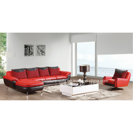 Modern Living Room Furniture Red Leather Sofa Set (SO49)