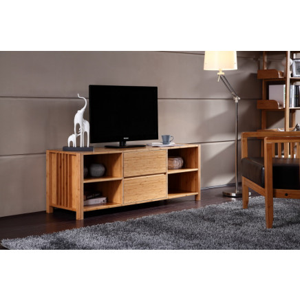 Modern Luxurious Natural Bamboo TV Rack with Cabinet