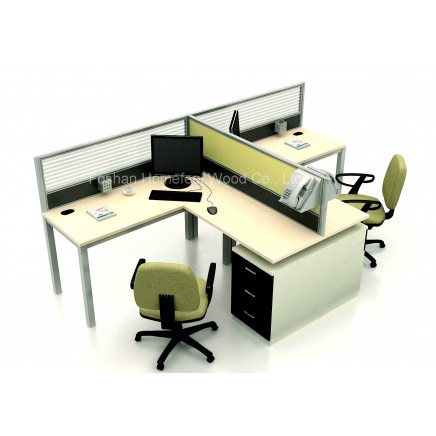 Modern Office Workstation Partition with Fabric and Glass (HF-YZ031)
