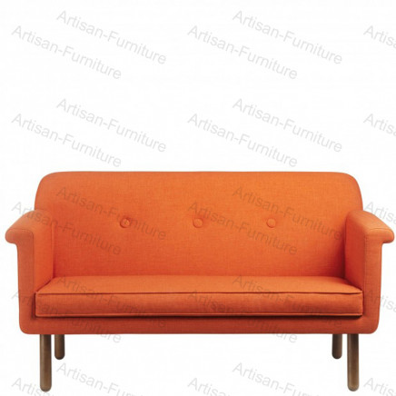 Modern Orange Leather Couch Knoll Upholstered Sofa (JP-sf-359)