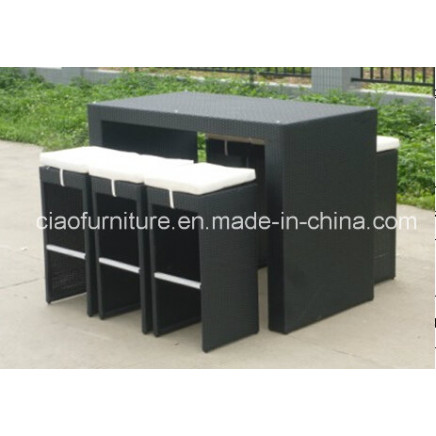 Modern Outdoor Furniture Rattan Bar Counter and Chairs (8024)