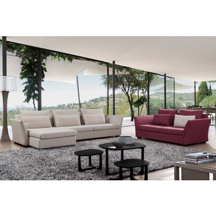 Modern Sectional Fabric Sofa with Armrest