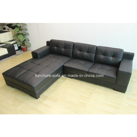 Modern Small High Density Sponge Corner Leather Sofa (S004)
