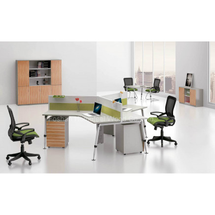 Modern Small Office Cubicle 120 Degree Workstation Furniture (HF-A19)
