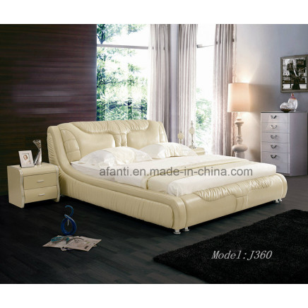 Modern Soft Leather Bedroom Furniture with Bedstands (J360)