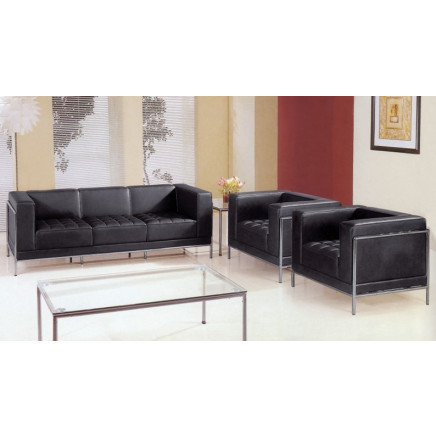 Modern Stainless Steel Leather Office Sofa (HC-7218)