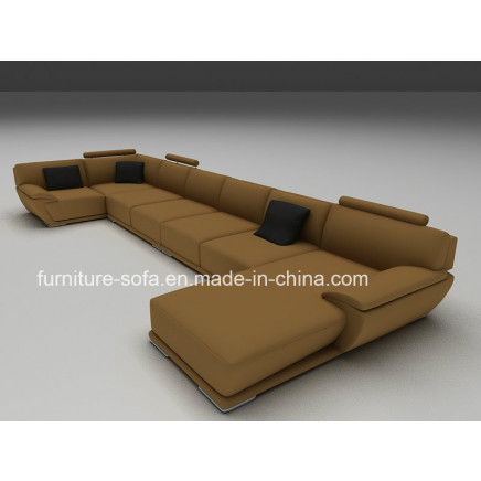 Modern Villa Furniture Chinese Leather Sofa with Soft Back (SF260)