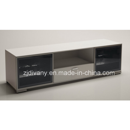 Modern White High Glossy Wood Glass TV Cabinet (SM-D38A)