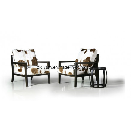 Modern Wood & Fabric Armchair