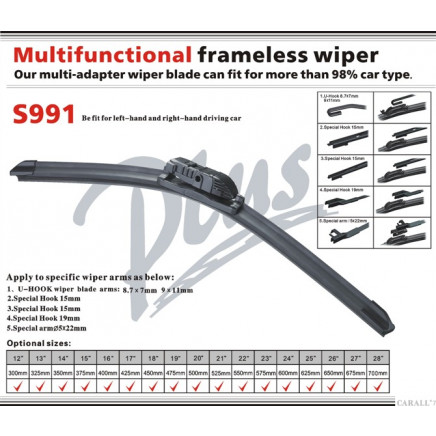 Multi Adaptor Wiper Blade S991