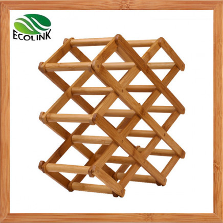 Natural Bamboo Wine Bottle Display Rack