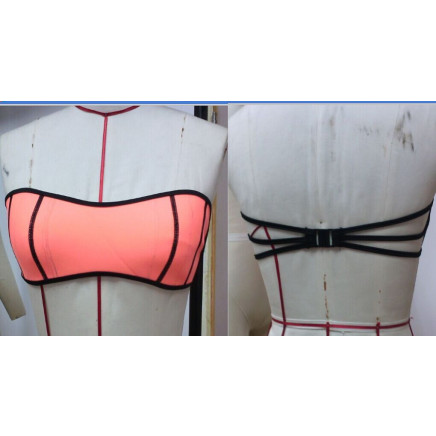 Neoprene Orange Bandeaus Bikini