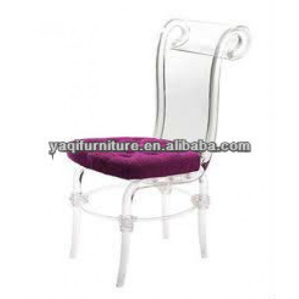 Novel Design Clear Plastic Dining Chair Without Armrest