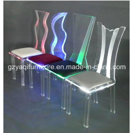 Novel Quality Acrylic LED Light Wedding Chair (KD-00150)