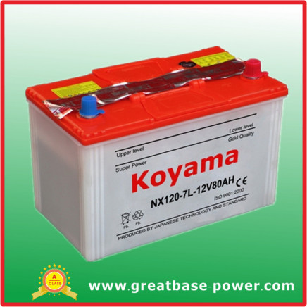 Nx120-7L (12V80AH) Koyama Dry Cell Rechargeable Battery