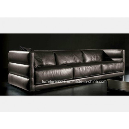 Office Furniture Brown Chinese Leather Sofa (SF026)