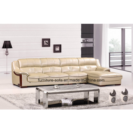 Office Furniture Low Back Cream White Leather Sofa (B75)