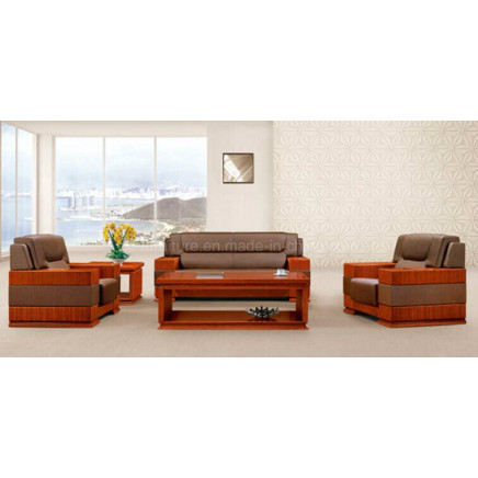 Office Genuine Leather Sofa Set Antique with Wood Frame (HY-S945)