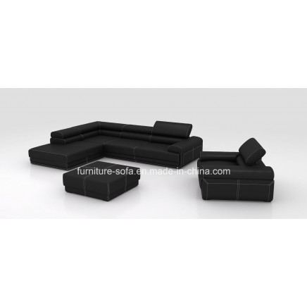 Office Home Furniture Black 1seat Chaise Sofa (SF202)