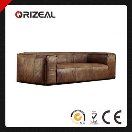 Orizeal Fulham Genuine Top Grain Leather Sofa (OZ-LS-2027)