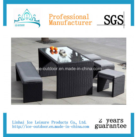 Outdoor Furniture Garden Furniture Rattan Chair Table Dining Set (ICE-002)