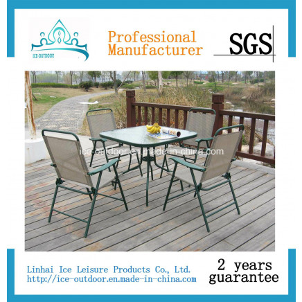 Outdoor Furniture Garden Furniture Textilene Chair Table Dining Set (ICE-051)