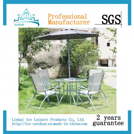 Outdoor Furniture Garden Furniture Textilene Chair Table Dining Set (Ice-045)