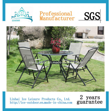 Outdoor Furniture Garden Furniture Textilene Chair Table Dining Set (Ice-046)