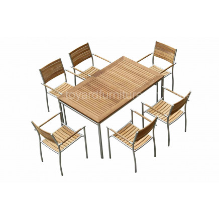 Outdoor Garden Wood Table and Chair-Hotel Furniture