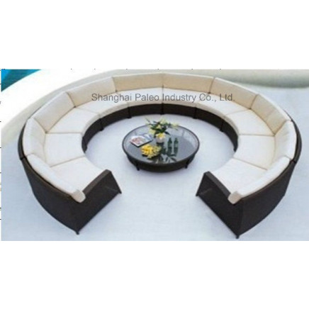 Outdoor Patio Wicker Furniture Garden Rattan Round Sofa Set (PAS-099.1)