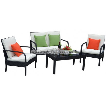 Outdoor Patio Wicker Rattan Sofa (PAS-1308B)