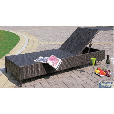 Outdoor Used PE Rattan Sun Lounger (GE-L0011)