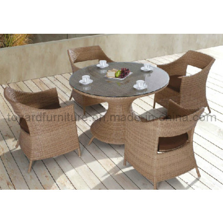 Outdoor Wicker Furniture Set-Restaurant/Garden Table and Armest Chairs