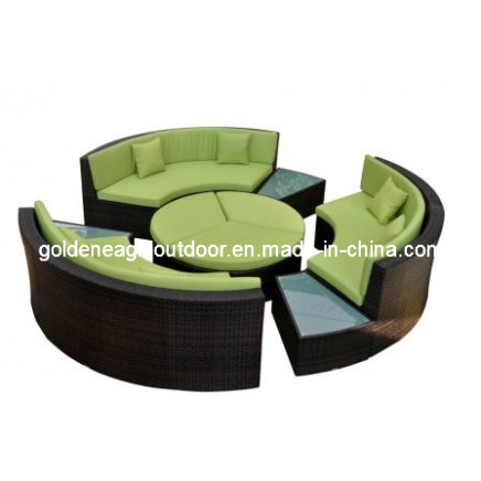 PE Rattan Outdoor Used Big Round Sofa Set (S0136)
