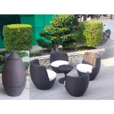 Patio Furniture Poly Rattan Sofa Stackable Outdoor Sofa Set