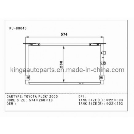 Performance Auto Condenser for Toyota Plck'2000