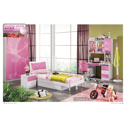 Pink Kids Furniture Bedroom Set (JB-906-1)
