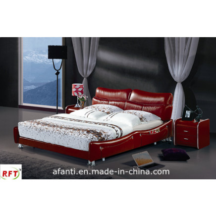 Popular Home Furniture Modern Leather Bed (J206)