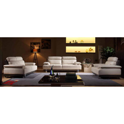Popular White Leather Sectional Sofa Furniture (N815)