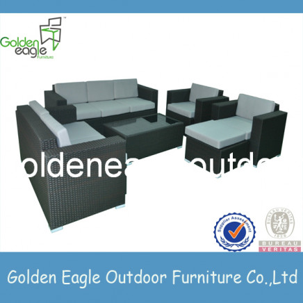 Rattan Furniture Sofa Set with Footrest