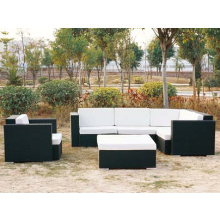 Rattan Furniture Synthetic Wicker Sofa Corner Set for Outdoor Furniture