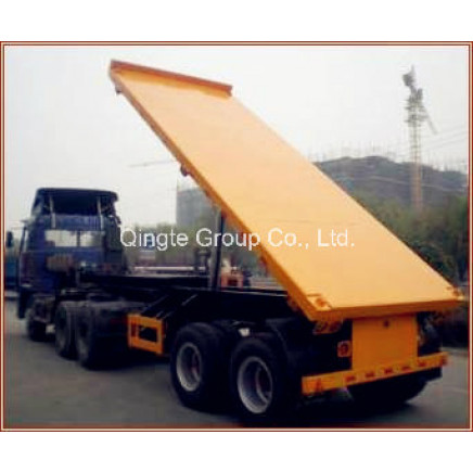 Rear Dump, Front Lift Flat Bed Container Semi Trailer (QDT9281TJZP)