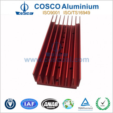 Red Anodized Aluminium Alloy Heatsink for Home Application
