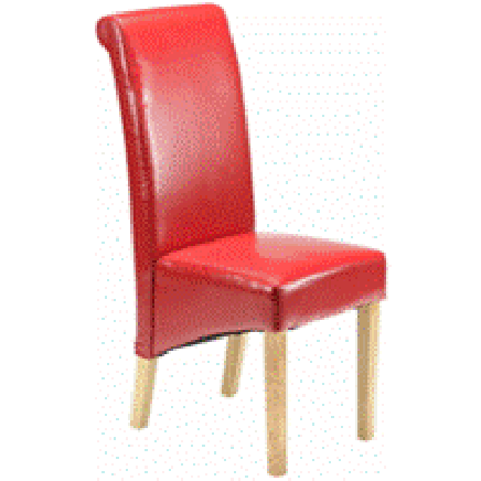 Red PU Chair/Rubber Leg Wood Chair/Wooden Chair/Chair with Best Prices