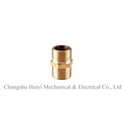 Reducing Hex Nipple with Brass