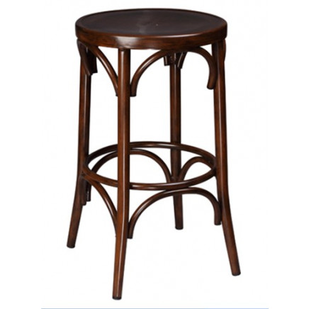 Retro Aluminum Bent Wood Bar Stool Round Seating (DC-15554)