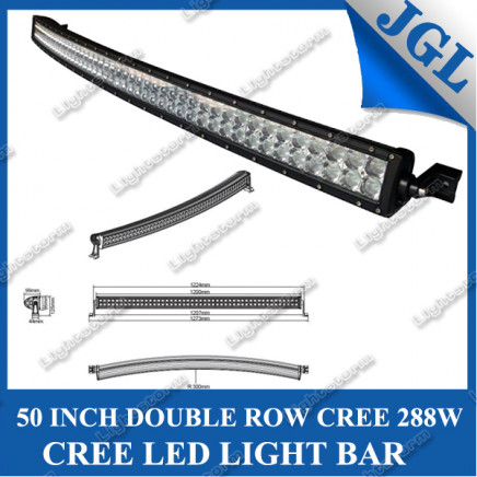Rigid Industries Style Camber CREE LED Light Bar, 50" 288W off Road LED Driving Lights, RDS-Series Curve/Arc Shaped Dual Row CREE Work Light Bar LED
