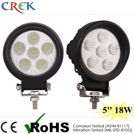 Round 5'' Inch 18W LED Work Light with CE, RoHS, IP67 (CK-WE0603A)