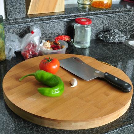 Round Bamboo Cutting Board Butcher Chopping Board